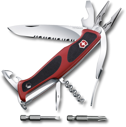 Нож Victorinox RangerGrip 174 Handyman, 130 мм, 17 функций, красный с черным 0.9728.WC от прозводителя Victorinox