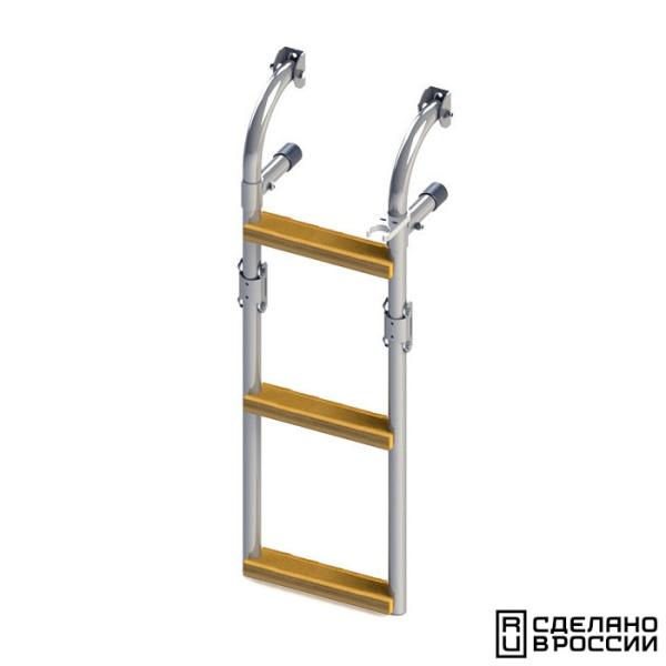 Трап складной с вертикальным креплением, 3 ступени ироко (ширина 215мм.) 040119T от прозводителя Техномарин