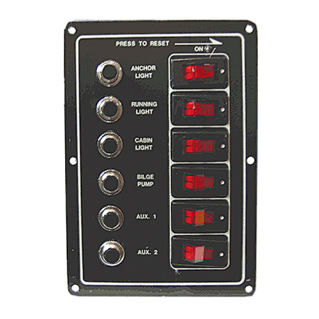 Панель переключателей 6шт вертикальная черная с хромированными вставками C91319 от прозводителя Easterner