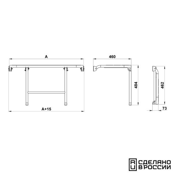 Скамья складная из ироко под заказ 050104T от прозводителя Техномарин