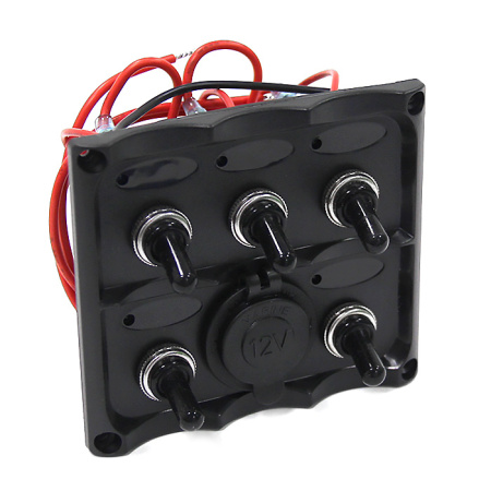 Панель переключателей 5шт с гнездом прикуривателя NEKEKE TF5J/S от прозводителя NEKEKE