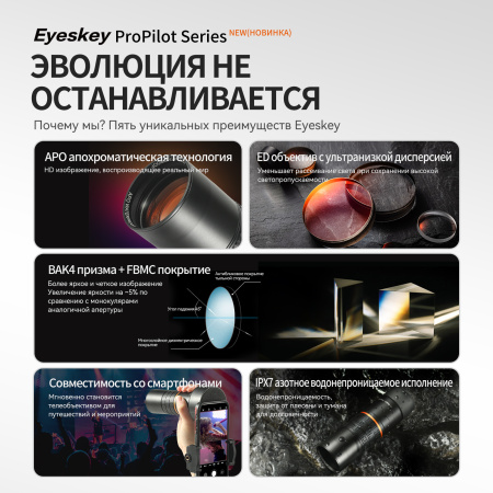 Монокуляр Eyeskey ProPilot APO EM - 10x42 EyeS-M100 от прозводителя Eyeskey
