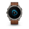 Garmin Fenix 8 - 51 мм AMOLED | SAPPHIRE | Titanium with Chestnut Leather Band