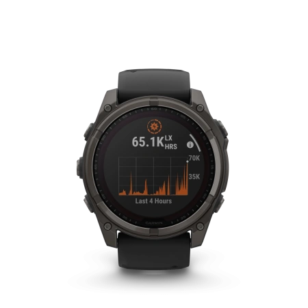 Garmin Fenix 8 - 51 мм SOLAR | SAPPHIRE | Carbon grey DLC titanium with Black/pebble grey silicone band