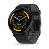 Garmin Venu 3 - 45 мм | Slate stainless steel bezel with black case and black leather band