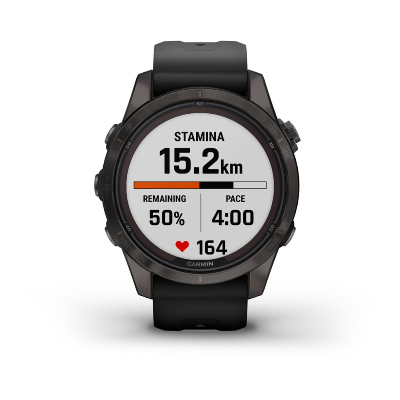 Garmin Fenix 7s Pro - 42 мм SOLAR | SAPPHIRE | Carbon Grey DLC Titanium with Black Band
