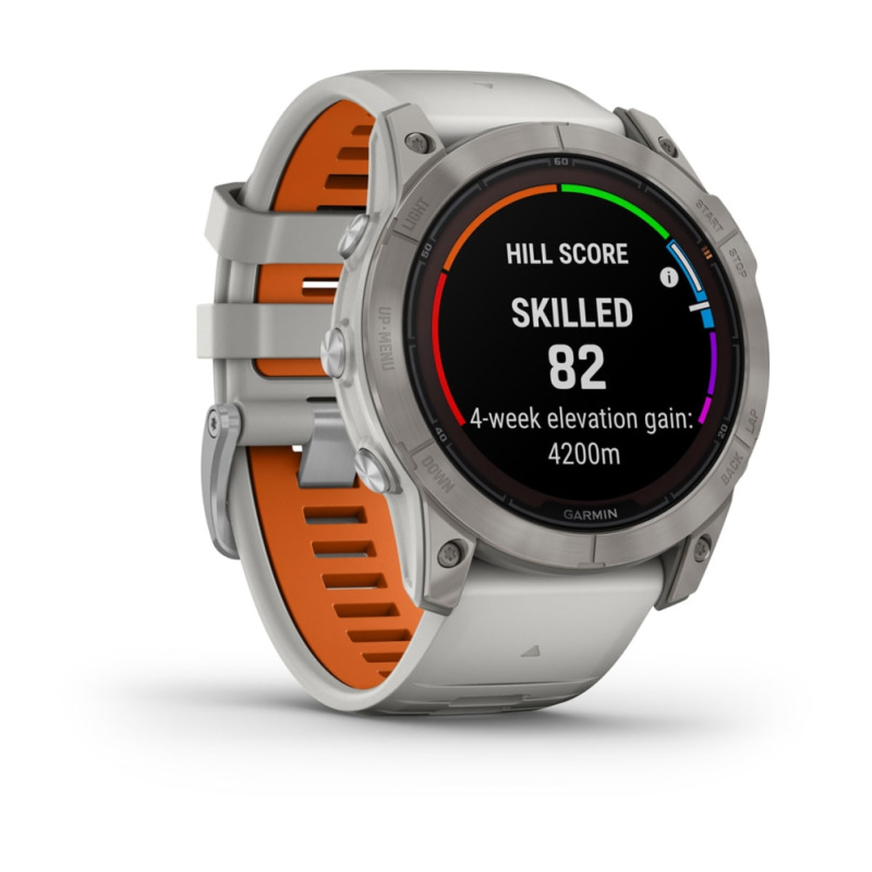 Garmin Fenix 7x Pro - 51 мм SOLAR | SAPPHIRE | Titanium with Fog Gray/Ember Orange Band