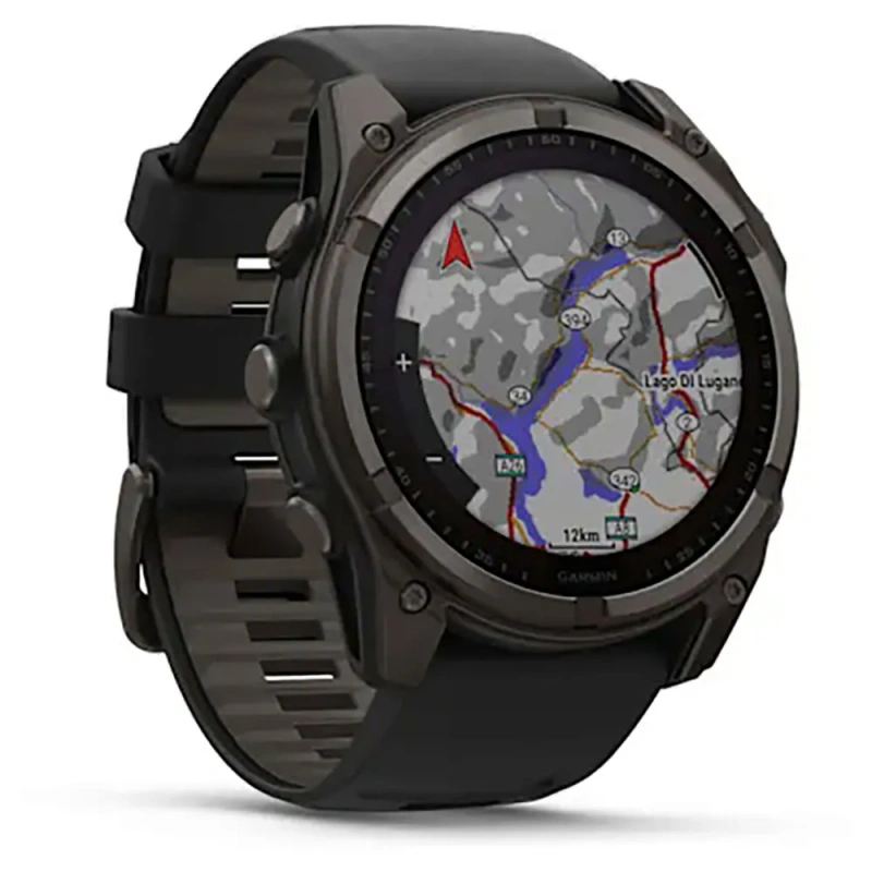 Garmin Fenix 8 - 51 мм SOLAR | SAPPHIRE | Carbon grey DLC titanium with Black/pebble grey silicone band