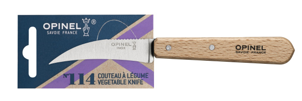 Нож для чистки овощей Opinel №114, деревянная рукоять, нержавеющая сталь, блистер, 001923 001923 от прозводителя Opinel