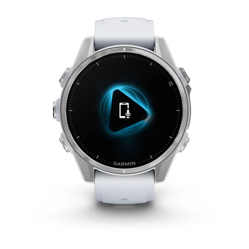 Garmin Fenix 8 - 43 мм AMOLED | Silver with Whitestone silicone band