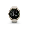 Garmin Fenix 8 - 43 мм AMOLED | Sapphire | Soft Gold with Fog grey/dark sandstone silicone band