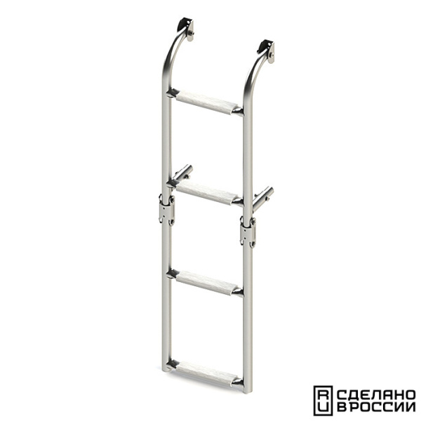 Трап складной с вертикальным креплением, 4 белых ступени (ширина 220 мм.) 040173WT от прозводителя Техномарин