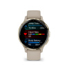 Garmin Venu 3s - 41 мм | Soft gold stainless steel bezel with French grey case and silicone band