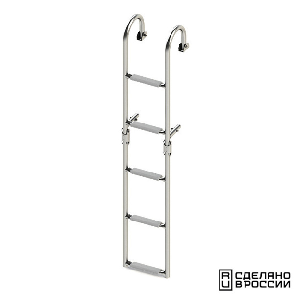 Трап складной с горизонтальным креплением, 5 серых ступени (ширина 220 мм.) 040179GT от прозводителя Техномарин