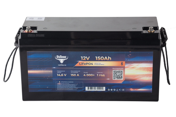 Аккумуляторная батарея литиевая Rutrike LiFePO4 (12V/150Ah/150A BT) 26497 от прозводителя Rutrike