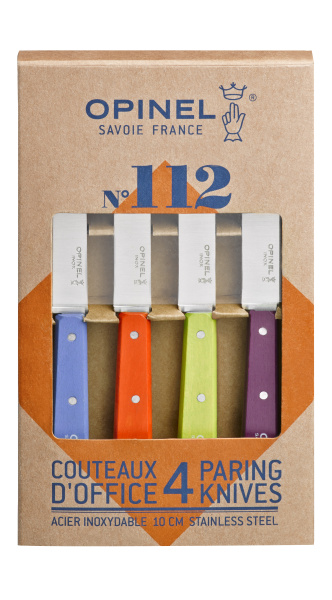 Набор ножей Opinel Set of 4 N°112 assorted sweet pop colours, нержавеющая сталь, (4 шт./уп.) 001381 001381 от прозводителя Opinel