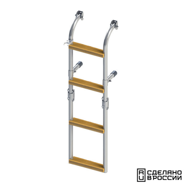 Трап складной с вертикальным креплением, 4 ступени ироко (ширина 215мм.) 040120T от прозводителя Техномарин